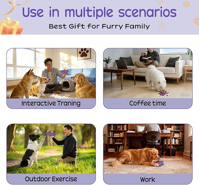 Interactive Dog Puzzle Toy for Smart, Dog Enrichment Toys to Keep Them Busy, Cognitive Dogs Toy to Stimulate Their Brain, Dog's Treat Dispensing Toys with Slow Feeder, Easy to Clean