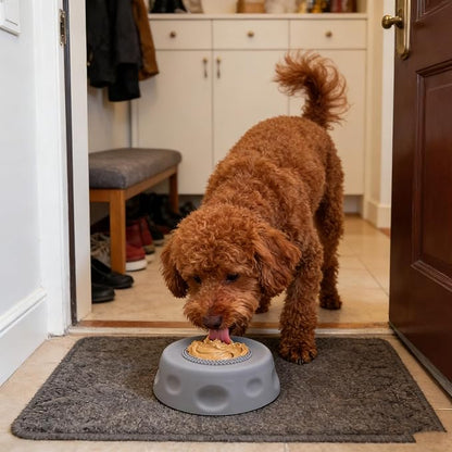 Dog Lick Bowl with Ball,Lick Ball Bowl for Dogs,Dog Licking Bowl with Rolling Ball,Slow Feeder Ball Bowl to Slow Pet Eating,Rolling Ball Dog Bowl Give Pet More Time to Enjoy Eating. (Yellow-2pcs)