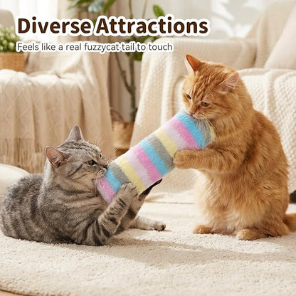 Cat Toys 3 Pack Catnip Pillows, Soft and Durable Crinkle Sound with Catnip Inside, Interactive Cat Toy Indoor Cats Kitten Kicker, Promotes Kitty Exercise, Easter Gifts Toys-Rainbow Color