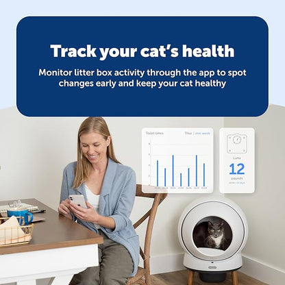PetSafe ScoopFree SmartSpin Self-Cleaning Litter Box Bundle – Advanced Odor Control – App Controlled – Up to 2 Weeks of Hands-Free Cleaning – Includes Litter Mat, 50 Waste Bin Liners, 4 Deodorizers