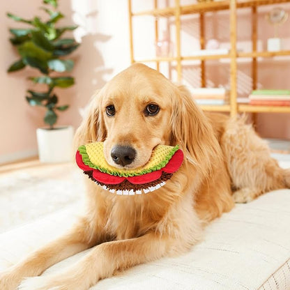 Prime Pets Plush Taco Dog Toy, Dog Squeaky Toys, Food Shaped Pet Toy for Small Medium Large Dogs, Stuffed Puppy Chew Toys