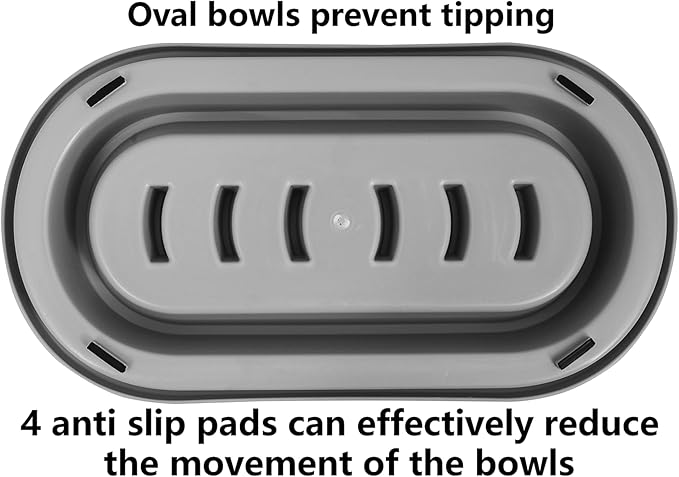 Ant Proof Slow Feeder Cat Dog Bowls, No Ants Anti-Slip No Spill Cat Dog Pet Slow Feeder Food Water Bowls Dish for Cats Small to Medium Size Dogs by With You6688 (Grey)