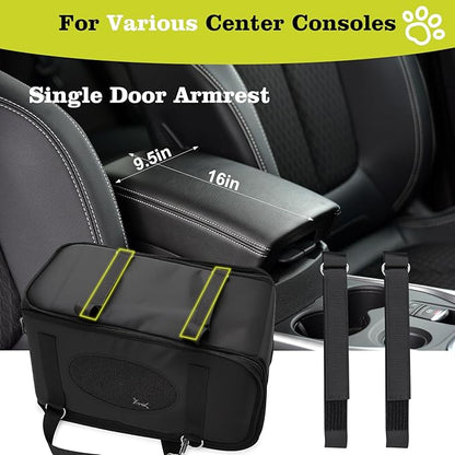 3 in 1 Cat Car Seat for Center Console – Portable Carrier for Shoulder Handle Car, Foldable Pet Armrest Booster Seat for Small Dogs & Cats (Up to 15lbs) | Puppy Seats with Cushion for Travel
