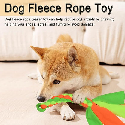 2 Pack Dog Fleece Rope Toy - Tug of War Rope,Interactive Dog Toys,Dog Flirt Pole Replacement Toys for Chase, Chew & Exercise & Training