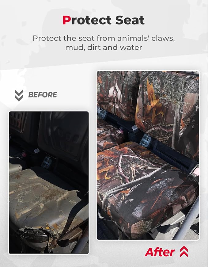 KEMIMOTO Seat Covers Camo Compatible with Kubota RTV X900, RTV X1120D, RTV 1140 2014-2025 and X1100 2007-2013, Compatible with Kubota Sidekick RTV-XG850