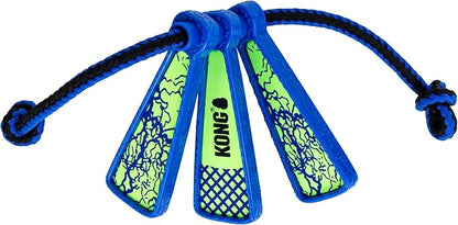 KONG Whirlz Dog Fetch Toy – Durable Squeak-Free Rope & Throw Combo, Unpredictable Bounce, Floats in Water, All-Season Outdoor Play (Rope)