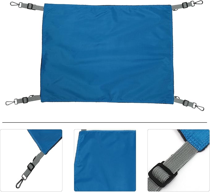 FAVOMOTO Waterproof Nylon Pet Hammock for Cats, Double-Sided Thickened Hanging Bed, Blue Reversible Cat Swing Nest for All-Season Indoor Use