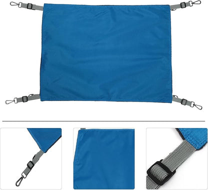 FAVOMOTO Waterproof Nylon Pet Hammock for Cats, Double-Sided Thickened Hanging Bed, Blue Reversible Cat Swing Nest for All-Season Indoor Use