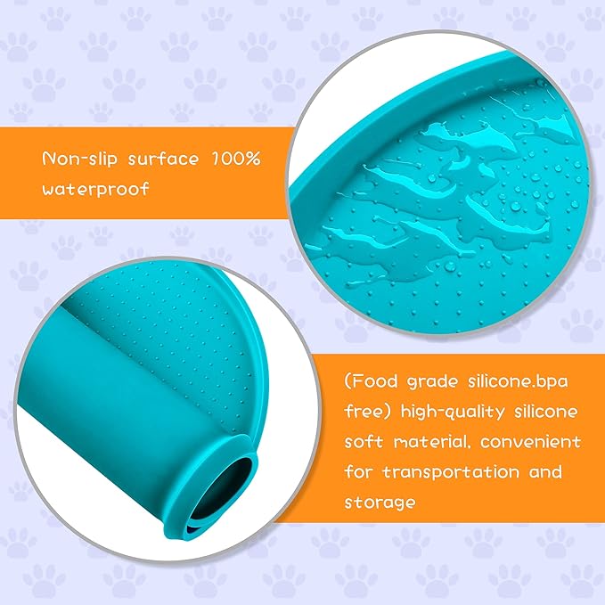 100% Waterproof 1.0" Raised Edge BPA Free Silicone Dog Food Mat, Pet Cat Feeding Mats Contain Spills Protects Floors, Placemats for Cats and Dogs Water Bowl Dishwasher XXL Large.