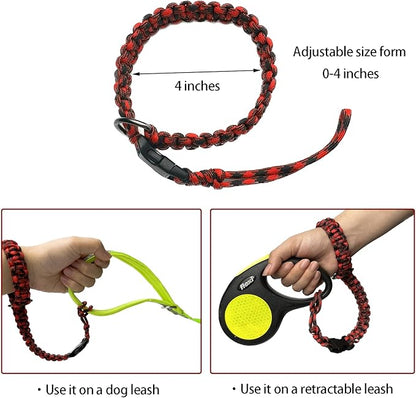 Hands Free Adjustable Wrist Strap for Dog Leash,Security Strap for Retractable Dog Leashes,Red