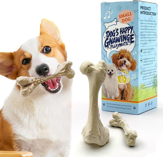 KIMOO Nylon Dog Chew Bone for Long Lasting, Durable Dog Chew Toys for Aggressive Chewers Dogs Treats Bones with Bacon Flavor for Small Dogs Up to 33 Ibs, 2 Pack