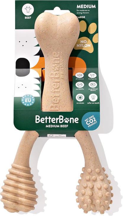 BetterBone - Medium Density - Ideal for Moderate to Strong Chewers - All-Natural, Nylon-Free Dog Chew Toys - Non-Toxic, Promotes Dental Health, Splinter-Resistant, Sustainably Made
