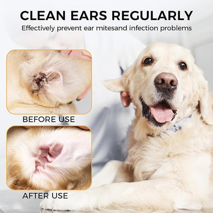 120PCS Long Cotton Swabs with Storage Box, 6 Inch Dog Ear Swabs - for Small and Medium Pet Ear Cleaning - Soft Cotton Tips, Gentle and Lint-Free, Specially Designed for Dogs (Medium)