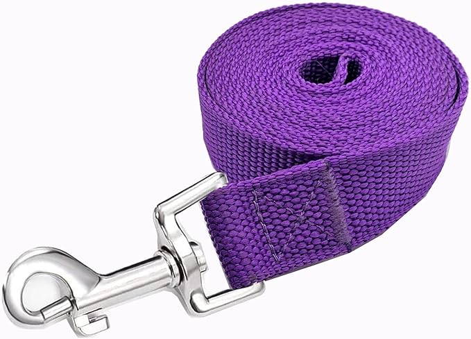 Strong Nylon Dog Leash, 4FT/ 5 FT/ 6FT Dog Leashes for Medium Large Dogs (6FT, Purple)