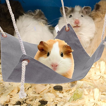 BESTYASH Adjustable Hanging Cat Hammock Bed Double-Sided Wear-Resistant Sleeping Nest for Cage Small Cats and Kittens Light Gray