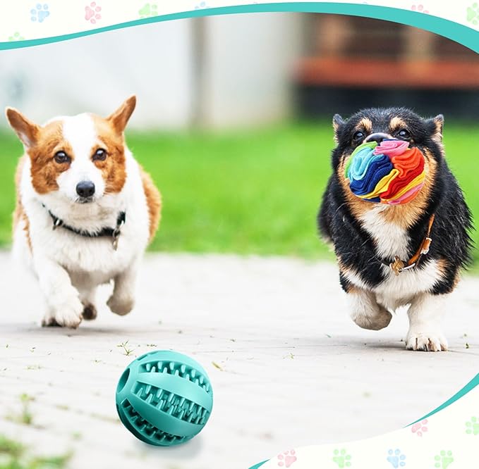 3 Pcs Puppy Chew Toys Snuffle Mat Dog Puzzle Toys Dog Treat Balls to Keep Them Busy Pet Interactive Foraging Training Ball for Small Medium Breed Teething Cleaning Intellect Training