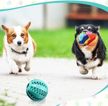 3 Pcs Puppy Chew Toys Snuffle Mat Dog Puzzle Toys Dog Treat Balls to Keep Them Busy Pet Interactive Foraging Training Ball for Small Medium Breed Teething Cleaning Intellect Training