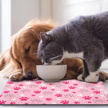 Dog Food Mat, Absorbent Water Bowl Mats Cat Pet Feeding Placemats Pink 17 * 30 inch
