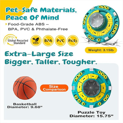 KADTC 4 Levels of Step-by-Step Challenge, U.S. Brand & Design,Extra-Large Size Beginner To Advanced Dog Puzzle Toy For Smart Dogs Treat Puzzles Puppy Food Slow Feeder Mental Stimulation Enrichment Toy