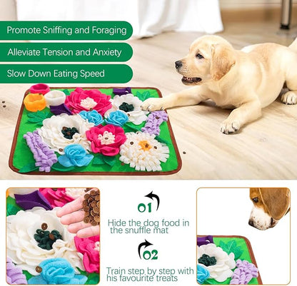 Snuffle Mat for Dogs Pet Treats Feeding Mat for Small/Medium Breed Dogs Non-Slip/Portable/Durable Interactive Dog Puzzle Toys Encourages Natural Foraging Skills (Green)