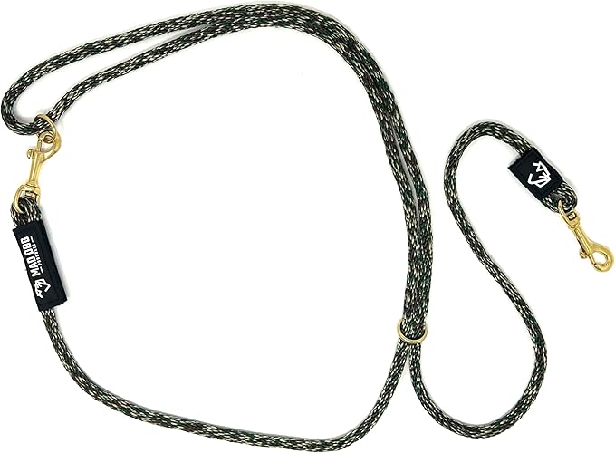 Mad Dog Products Hands Free Clip Dog Leash 3/8” x 10’ Camouflage Signature Rope – Made in USA