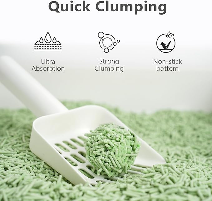 Tofu Cat Litter - Strong Clumping, Ultra Absorbent, Odor Control, Flushable, Low Tracking, Low Dust Tofu Litter Pellets 4 Packs/24LB (Green Tea)