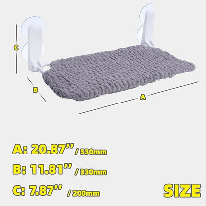 Cat Window Perch, Easy Install Bracket, Portable Wall Hammock for Indoor Cat, Grey