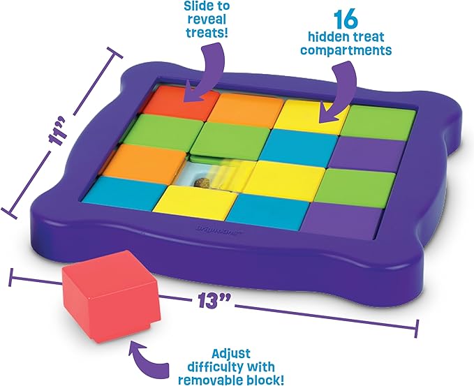 Brightkins Pup Pixel Treat Puzzle - Toys for Dogs to Keep Them Busy, Dog Slow Feeder, Interactive Dog Toys for Boredom, Puppy Treat Toy, Cat Puzzle Toy Feeder, Enrichment Game for Puppies