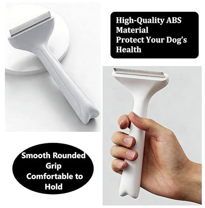 Pet Shedding Comb - Safe ABS Material Deshedding Brush, V-Shaped 1mm Close Teeth, Gentle on Skin, Effortlessly Removes Loose Undercoat & Prevents Matting, Suitable for All Fur Types