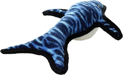 TUFFY - World's Tuffest Soft Dog Toy - Ocean- Squeakers - Multiple Layers. Made Durable, Strong & Tough. Interactive Play (Tug, Toss & Fetch). Machine Washable & Floats. (Whale, Large 2 Pack)