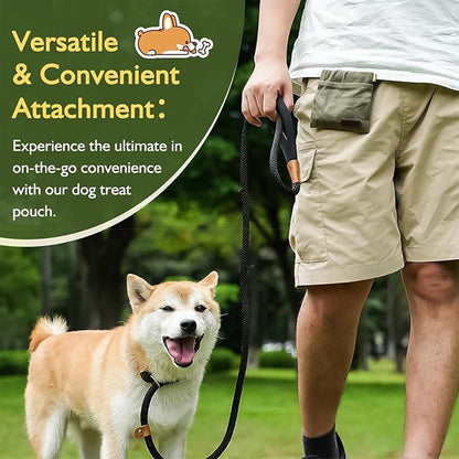ETIAL Dog Treat Pouch,Portable Puppy Dog Training Treat Bag,Hand Free Dog Walking Bag,Auto Closing Pet Feed Snack Reward Pocket,Dog Food Dispenser for Pet Puppy Travel or Outdoor Use