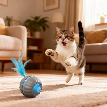 Interactive Cat Toys for Indoor Cats,Automatic Moving Kitten Toys,Cat Toys for Bored Indoor Adult Cats,Smart Rechargeable Cat Enrichment Toys for Cats to Keep Them Busy, Cat Balls Pet Toys