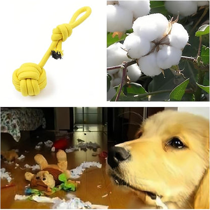 CandyColor Dog Cat Chew Rope Toy - 30cm Non-Toxic Dental Teething Toy for Puppies Kittens, Durable Rainbow Macaron Cotton Rope - Anti-Anxiety Interactive Play, Furniture Saver & Machine Washable