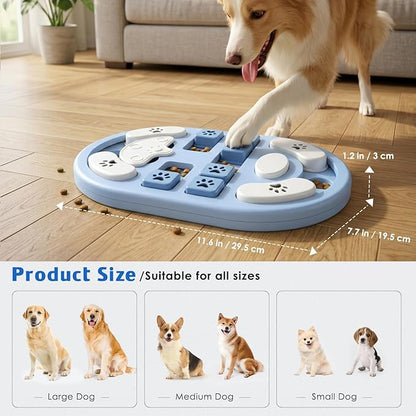 Dog Puzzle Toy, Interactive Treat Puzzle for IQ Training & Mental Stimulation, Non-Slip Slow Feeder Enrichment Boredom Buster for Puppies Small Medium Large Dogs Cats, Gray Gift