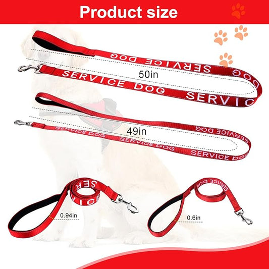 YeeBeny Service Dog Leash, Emotional Support Leash with Neoprene Handle and Reflective Lettering, Service Dog Stuff for Vest for Harnesses, Vests or Collars (Blue, 0.94width)