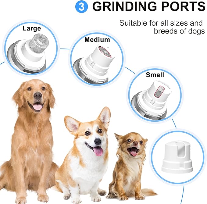 L&W BROS. Electric Dog Nail Trimmer, Rechargeable Dog Nail Grinder for Large Dogs, Pet Nail Grinder for Dogs & Cats