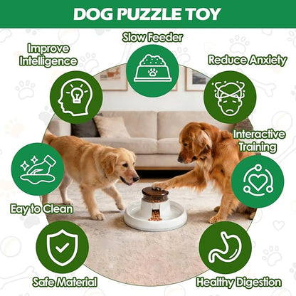 Interactive Dog Puzzle Toys & Slow Feeder - Treat Dispensing Dog Enrichment Toys for IQ Training, Mental Stimulating Toys for Healthy Digestion, Easy to Clean & Anti-Slip Design