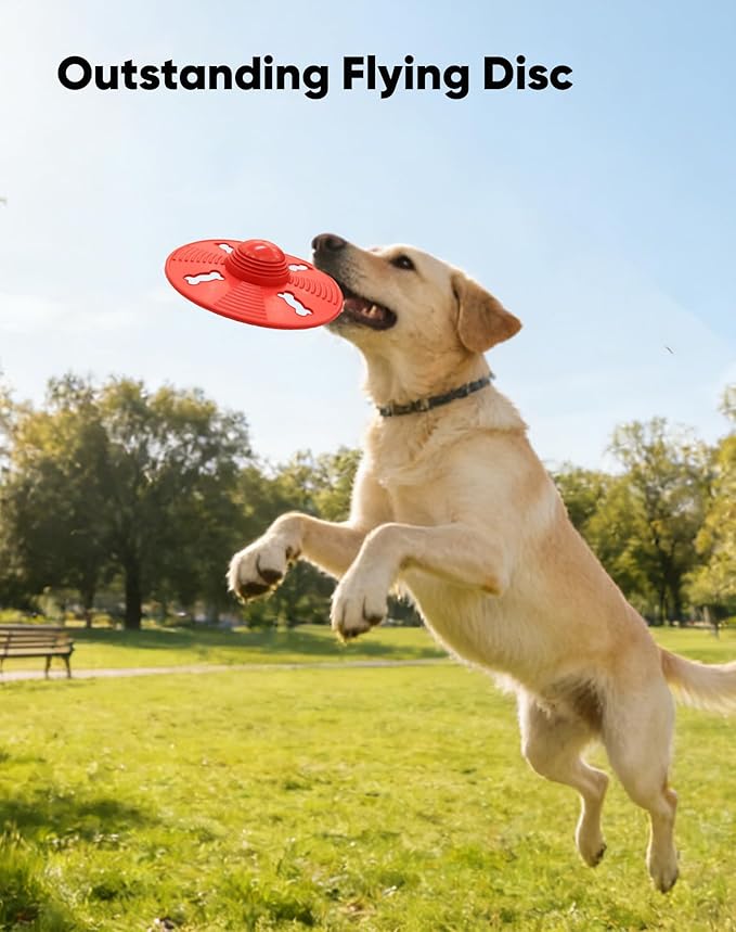 Deeow Alieen Dog Frisbee for Fetch and Black Jack-o-Lantern Pet Toys, Teething Clean Outdoor Flying Disc and Halloween Pumpkin Pet Toy, Interactive Squeaky Dogs Toy for Water, Park, Beach Fun