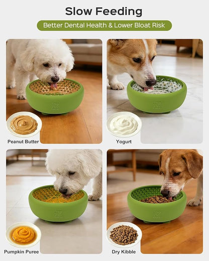 Dog Lick Bowl for Dogs, Lick Mat, Slow Feeder Lick Bowl with Strong Suction, BPA-Free Silicone, Freeze Licking Bowl for Anxiety Relief, Enrichment & Distraction, Dishwasher Safe
