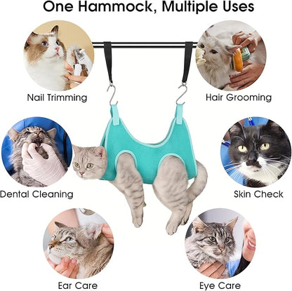 Dog Grooming Hammock for Small Dogs Cat, Relaxation Pet Nail Clipper Hammock, Restraint Dog & Small Animal, Dog Sling for Nail Trimming with Nail Clippers/Trimmer, Nail File, Pet Comb