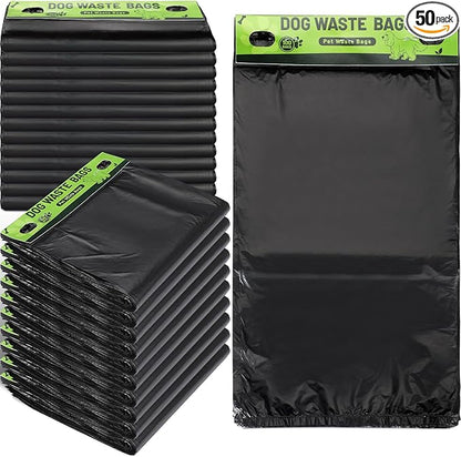 Ireer 5000 Pcs 50 Counts Pet Waste Bags Bulk, Dog Bags with Fit Hang Hole Easy Single Pull for Parks, Hoas Residential Use, Dog Waste Station, Compatible with Poop Station Dispensers (Black)