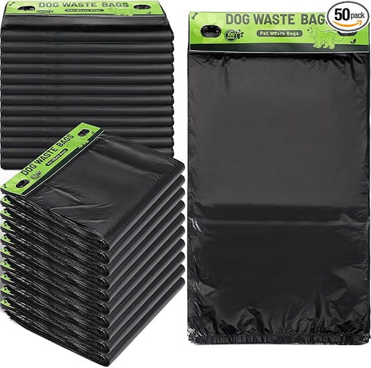 Ireer 5000 Pcs 50 Counts Pet Waste Bags Bulk, Dog Bags with Fit Hang Hole Easy Single Pull for Parks, Hoas Residential Use, Dog Waste Station, Compatible with Poop Station Dispensers (Black)