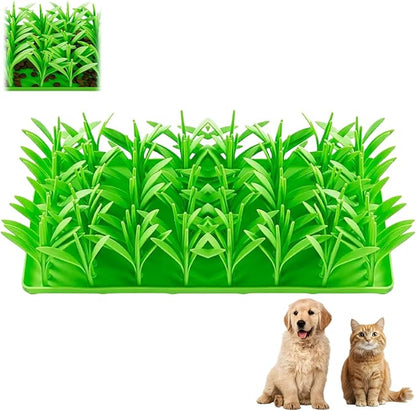 Lick Lawn for Cats, Silicone Snuffle Grass Mat for Cats, Slow Feeding Snuffle Mat for Cat and Dogs, for Foraging and Stress Relief