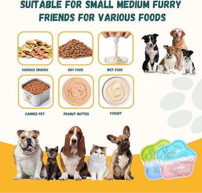 WUGO Silicone Slow Lick Mat Silicone Slow Feeder Dog Bowls for Dogs and Cats with Suction Cups Dog Puppy Lick Mat Pat Dog Toys to Keep Them Busy