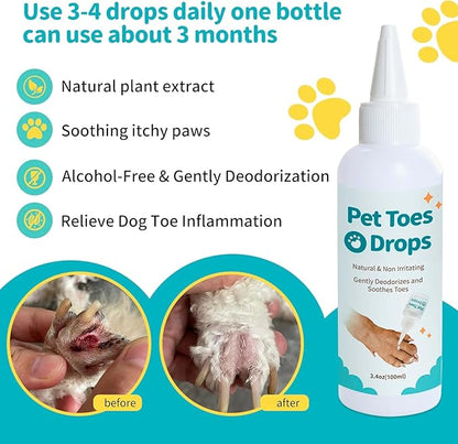 Dog Paw Cleaning Solution,3.4 FL Oz Pet Paw Cleaner,Dog Paw Cleaner, Pleasant Smell Dog Foot Cleaner, Deep Clean Paw Cleaner for Dogs and Cats,No Rinse Dog Paw Washer