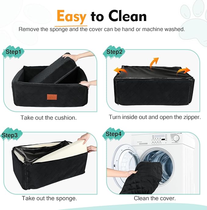 NEEZUKAR Dog Car Seat for Large Medium Dogs,Portable Washable Pet Car Seat Under 55 lbs,Dog Booster Seat with Thick Cushion,2 Safety Leashes Travel Car Dog Bed