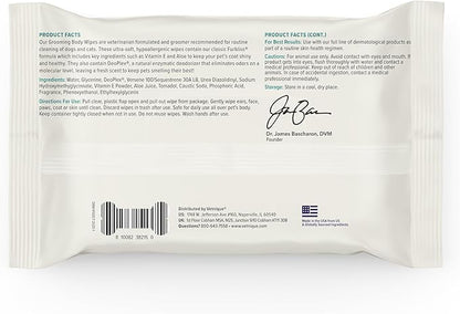 Vetnique DermaBliss Pet Wipes for Dogs & Cats for Grooming, Cleansing & Deodorizing, Thick Dog Wipes for Convenient Dog Cleaning and Natural Pet Odor Eliminator, 100ct (Refreshing Scent)
