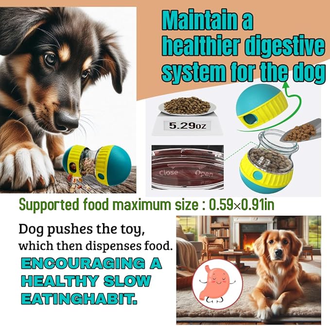 Interactive Dog Toy, Food Adjustable Dispensing Dog Toy Kibble, Treats Small Big Breed, Interactive Bowl and for Dogs Puppy Puzzle Toys Large, Pets Memory Training Activity, Easter Treats pet Games.