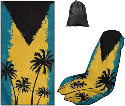 SEANATIVE Car Seat Cover Sweat Towel with Storage Bag for Front Seats in Cars, Trucks, SUVs – Universal Seat Liner, Easy Install, Washable, Breathable Fabric, Flag of the Bahamas Print