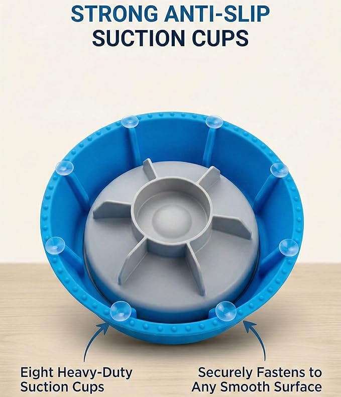 Lick Ball for Dogs - Slow Feeder Dog Bowls with Lick Ball, Anxiety Relief Licking Toy, Non-Slip Dog Lick Bowl Treat Dispenser for Dogs & Cats - Yellow